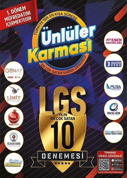 LGS 1.Dönem 10 Farklı Yayın 10 Deneme+ MEB Demeden Matematik Soru Bankası Hediyeli - Resim 3