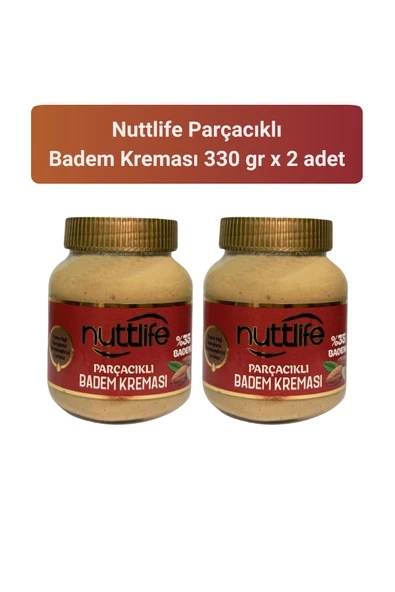 Nuttlife Parçacıklı Badem Kreması 330 gr x 2 adet