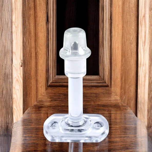 Plastik Kapı Pencere Arkası Şeffaf Tampon 8 CM Vidalı Duvar Koruyucu Silikon Stoper 1 Adet - Resim 5