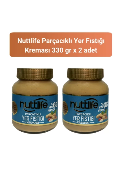 Nuttlife Parçacıklı Yer Fıstığı Kreması 330 gr x 2 adet