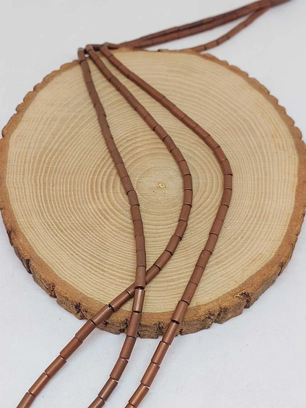 Hematit Taşı Silindir 4x8mm Dizi (54638) - Resim 3