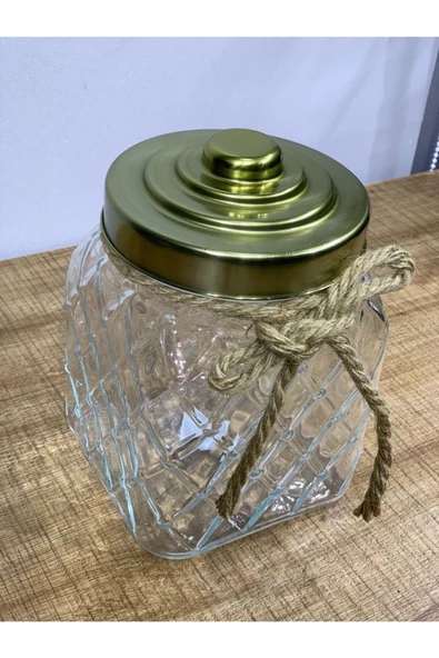 GÜVENPLAST Cooker Nostalji Serisi Cam Kavanoz 20cm Altın - 2