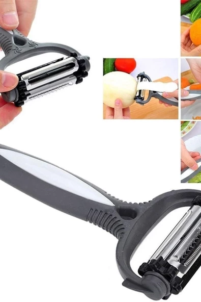 HİRAGROUP 3 Başlıklı Jülyen Soyacak Paslanmaz Çelik Sebze Meyve Soyacağ