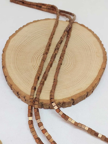 Hematit Taşı Küp Şekilli 4mm Dizi (54634) - Resim 3