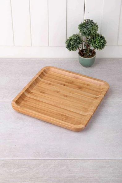 BALSA Bambu Lüx Kare Pasta Servis-sunum 20 Cm.