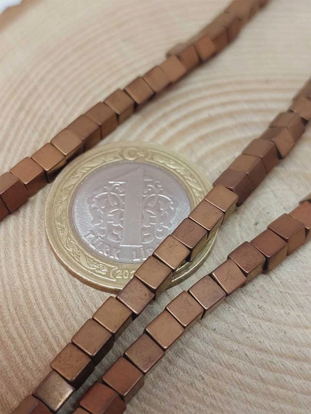 Hematit Taşı Küp Şekilli 4mm Dizi (54634) - Resim 2