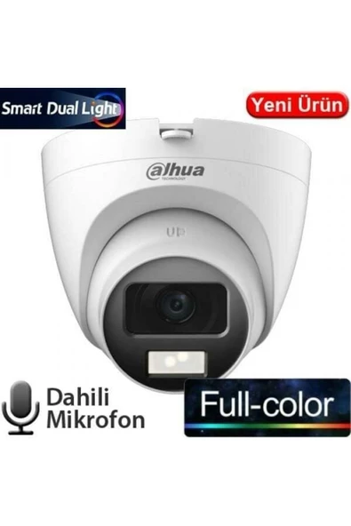 Dome AHD Kamera 1080P Smart Dual Led Full Color Mikrofonlu Sesli HDCVI HAC-T1A21P-U-IL-A 2MP - 2