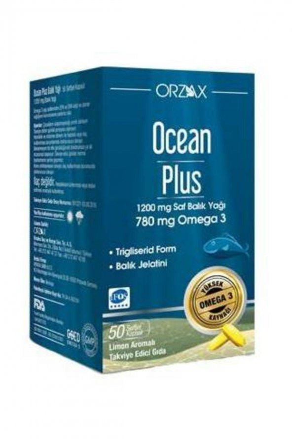 Ocean Plus 1200 Mg Saf Balık Yağı 50 Kapsül