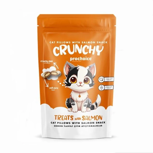 Prochoice Crunchy Salmon, Kediler için Somon Balığı İlaveli Çıtır Atıştırmalık 60gr