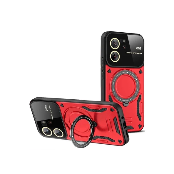 Smody Xiaomi Mi 13T Pro İle Uyumlu Kılıf Joy Lens Standlı Kapak