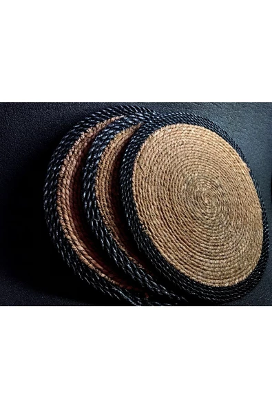 KRD Home Bambu Amerikan Servis Hasır Supla Elde Örme 3 Adet - 3