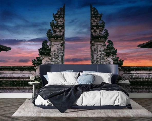 Gün Batımı Endonezya Bali Manzaralı Duvar Kağıdı - Resim 2