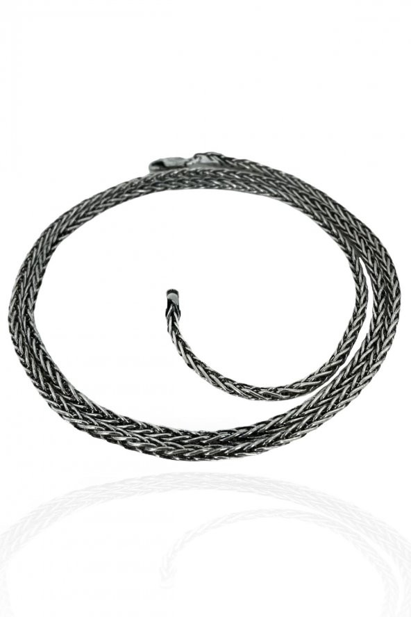 70 cm Tilki Kuyruğu 3.2 mm Erkek Zinciri Gümüş Kolye ürün görseli