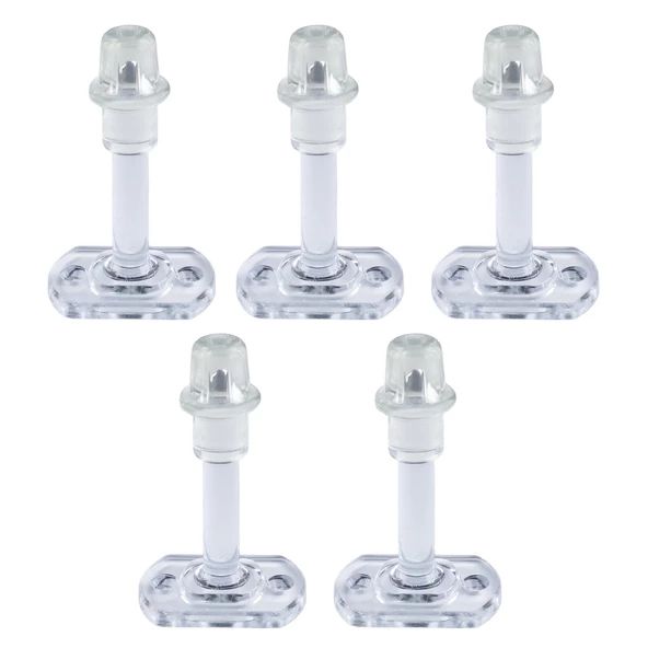 Plastik Kapı Pencere Arkası Şeffaf Renk Tampon 8 CM Vidalı Duvar Koruyucu Silikon Stoper 5 Adet - Resim 4