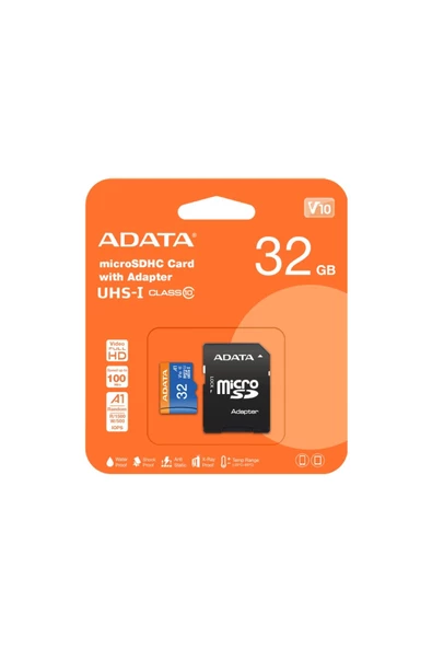 A-DATA HARİCİ DİSK HAFIZA KARTI MICRO SD 32GB PREMIER AUSDH32GUICL10A1-RA1