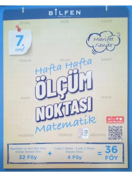 Bilfen Yayıncılık 7. Sınıf Matematik Hafta Hafta Ölçüm Noktası Yeni