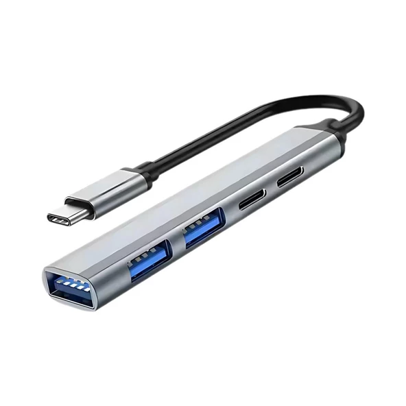 Polham 5in1 Type C To 3x USB, 2x PD Type C Çoğaltıcı Çevirici HUB, Klavye, Mouse,USB Okuyucu Adaptör