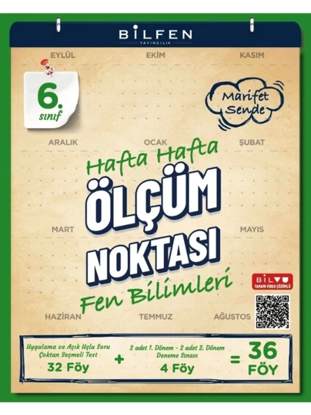 Bilfen Yayıncılık 6. Sınıf Fen Bilimleri Hafta Hafta Ölçüm Noktası Yeni