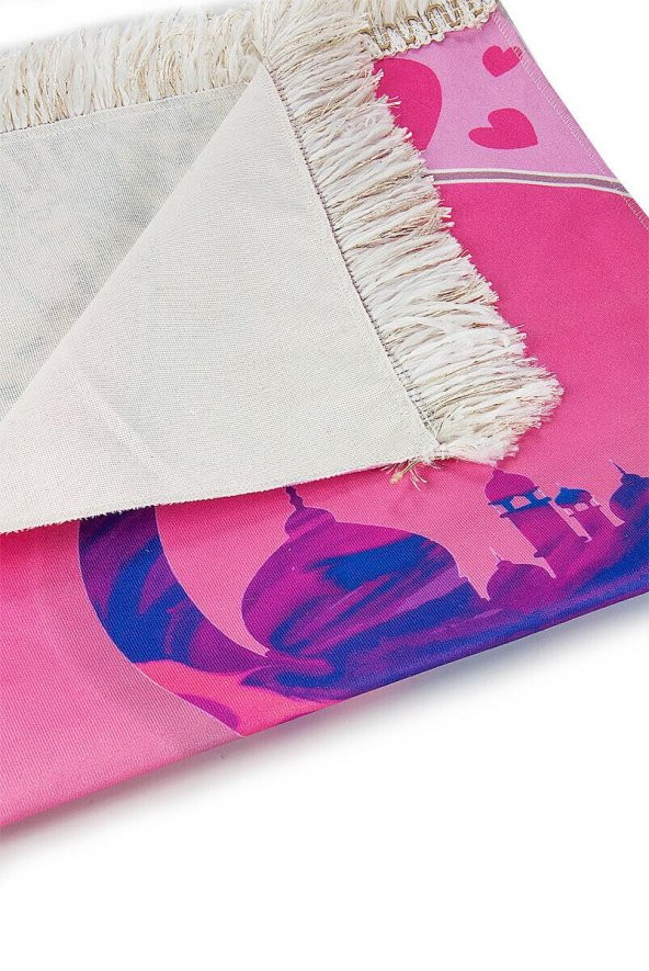 Çocuk Seccadesi ve Eğitici Kitabı Namaz Seti  - Pembe 45x82 cm - 110 gr - Tesbih - Oyuncak Fotograf Makinesi - 6