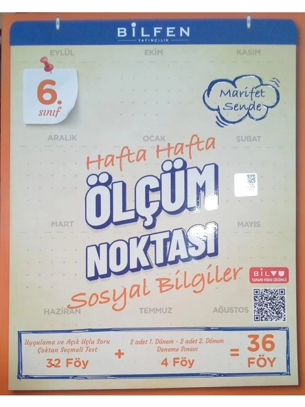 Bilfen Yayıncılık 6. Sınıf Sosyal Bilimler Hafta Hafta Ölçüm Noktası Yeni