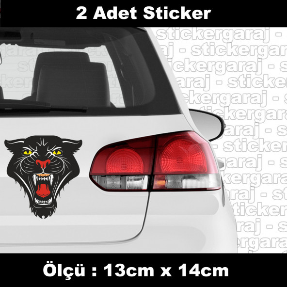 saldırgan kaplan aslan hayvan sticker 2ADET  - araba kask motosiklet laptop tablet pc atv uyumlu sticker 2 adet