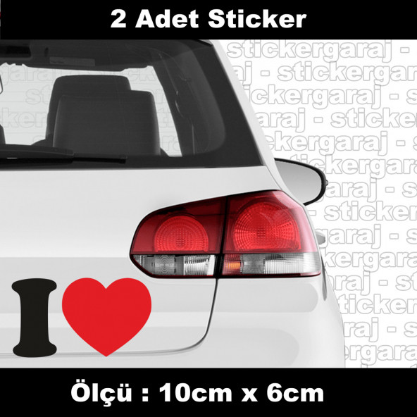 sevgi aşk seni seviyorum sticker 2ADET  araba kask motosiklet laptop tablet pc atv uyumlu sticker 2 adet - 1