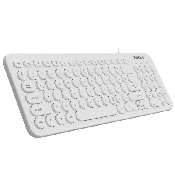 Everest KM-01K Beyaz Kablolu Usb Yuvarlak Tuşlu 3D Mouse Combo Türkçe Klavye + Mouse Set - 4
