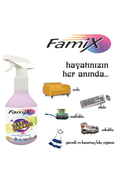 famix Doğal Leke Çıkarıcı Sprey 750 ml Çanta Boyu Leke Çıkarıcı - 4