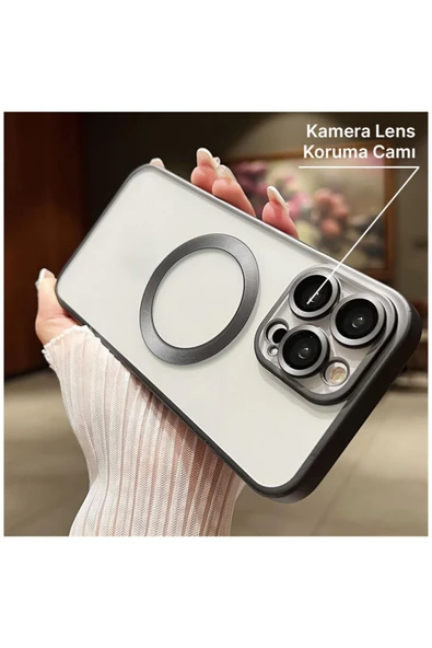 Apple Iphone 15 Pro Uyumlu Kılıf Glint Silikon Kılıf (KABLOSUZ ŞARJ DESTEKLİ) Derin Mor - Resim 3