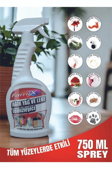 famix Ağır Yağ Leke Çıkarıcı Sprey Tüm Lekelere Karşı Etkili (SÜPER ETKİ) 750 ml - 4