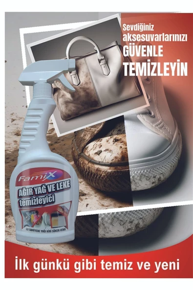 famix Ağır Yağ Leke Çıkarıcı Sprey Tüm Lekelere Karşı Etkili (SÜPER ETKİ) 750 ml - 6