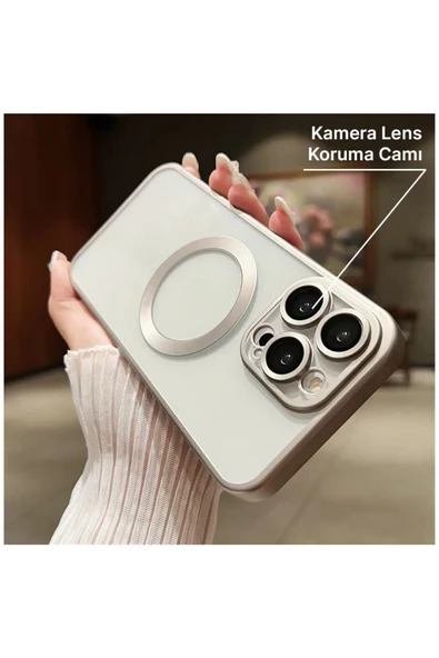 Apple Iphone 15 Pro Uyumlu Kılıf Glint Silikon Kılıf (KABLOSUZ ŞARJ DESTEKLİ) Derin Mor - Resim 2