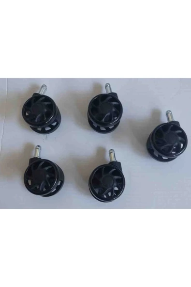 Tura Ofis Düz Krom Ayak+Çap 60 Siyah Oyuncu Koltuğu Tekeri - 4