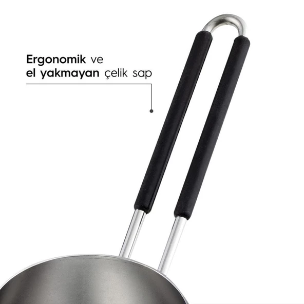 Nehir Modern 4 Parça Çelik Cezve Takımı - 3