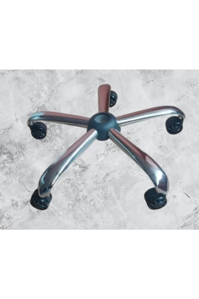 Tura Ofis Düz Krom Ayak+Çap 60 Siyah Oyuncu Koltuğu Tekeri