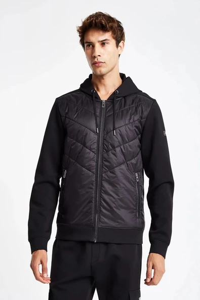 Lescon 24N-1154 Erkek Fermuarlı Kapüşonlu Sweatshirt (Kış 24)