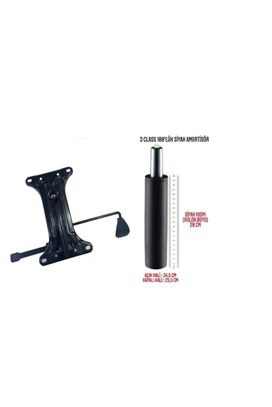 Tura Ofis 100lük Siyah Amortisör+çift Kollu Mekanizma Yedek Parça