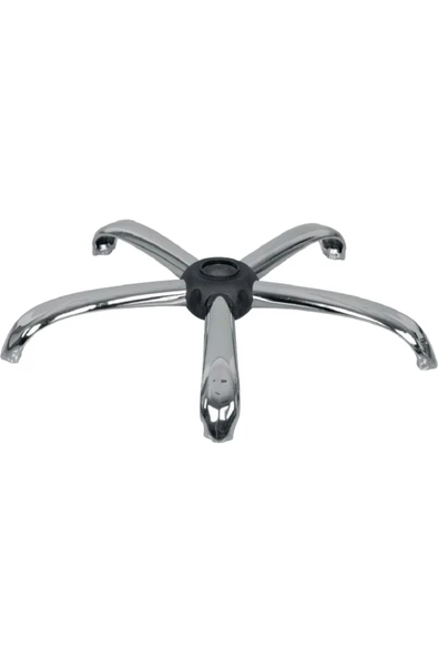 Tura Ofis Düz Krom Ayak+Çap 60 Siyah Oyuncu Koltuğu Tekeri - 3