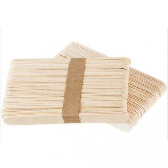 Ahşap Çubuk Dil Çubuğu Büyük Dondurma Çubuğu Renksiz 50'li - 2