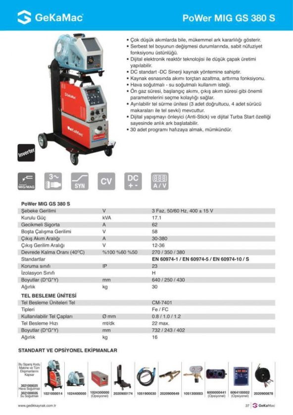 Power MIG GS 380 DC Sinerjik Su Soğutmalı İnverter Kaynak Makinası - 4