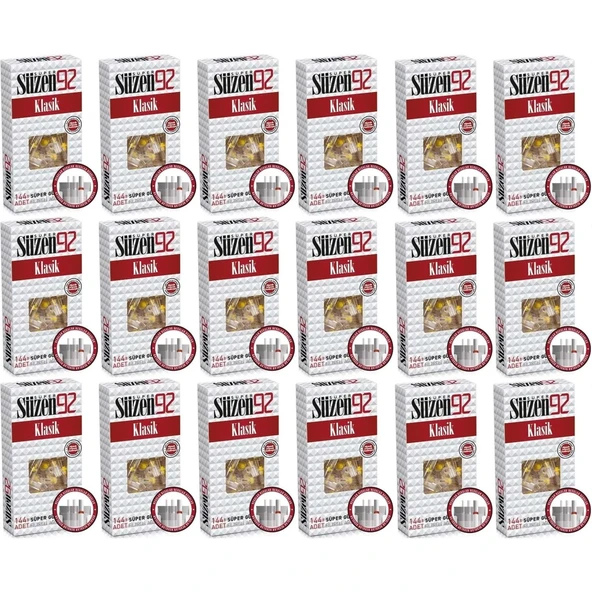 Süzen92 Klasik Sigara Ağızlık Filtresi 2592 Adet Fırsat Pk Kutu (18PKx144)
