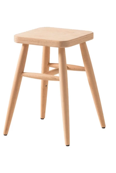 Borsa Mobilya Kare Tabure Ham Ahşap Boyasız ürün görseli