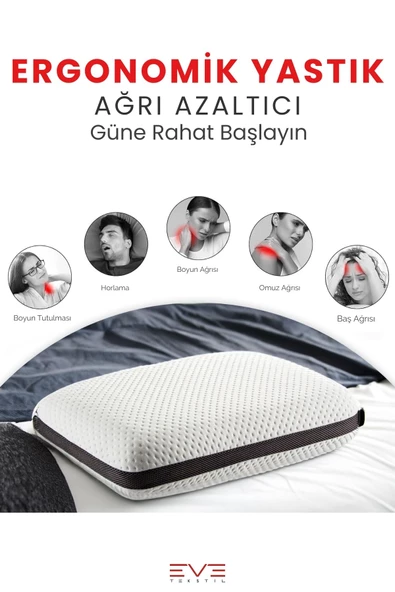 Klimalı Mega Boy Ortopetik Visco Yastık Boyun Fıtığı Boyun Düzleşmesi Için Hipoalerjik Visco Yastık - 2