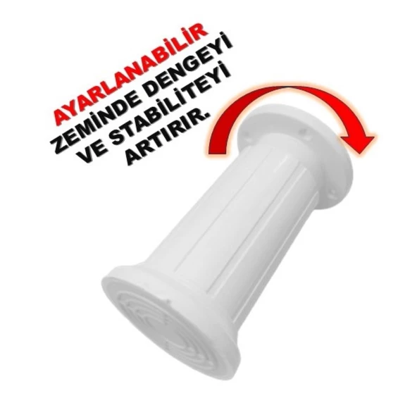 Jumbo Mobilya Ayağı 10 cm - Koltuk, Kanepe, Dolap ve Baza İçin, Ayarlanabilir, 200 Adet - 6