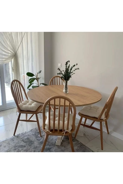 Mobilya Baba Ada Sandalye Cilasız Ham Yüzüklü Model - 5