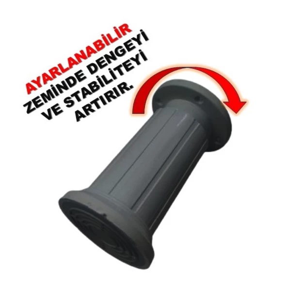Jumbo Mobilya Ayağı 10 cm - Koltuk, Kanepe, Dolap ve Baza İçin, Ayarlanabilir, 200 Adet - 2