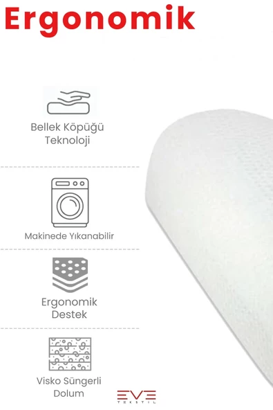 Mega Boy Ortopetik Visco Yastık Boyun Destekli & Bel Ağrısı İçin Hipoalerjik 60x40 Cm Visco Yastık - Resim 5