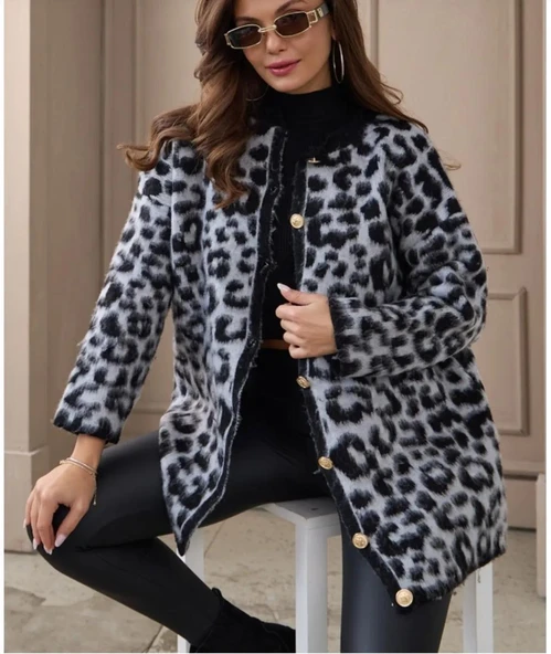 25K8676 HIRKA LEOPAR DESEN ÖN DÜĞMELİ - 5