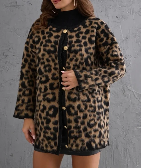 25K8676 HIRKA LEOPAR DESEN ÖN DÜĞMELİ - 2