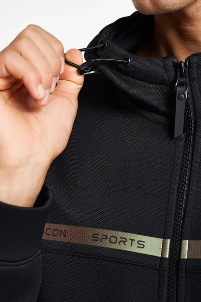 Lescon  24N-1128 Erkek Fermuarlı Kapüşonlu Sweatshirt - 5